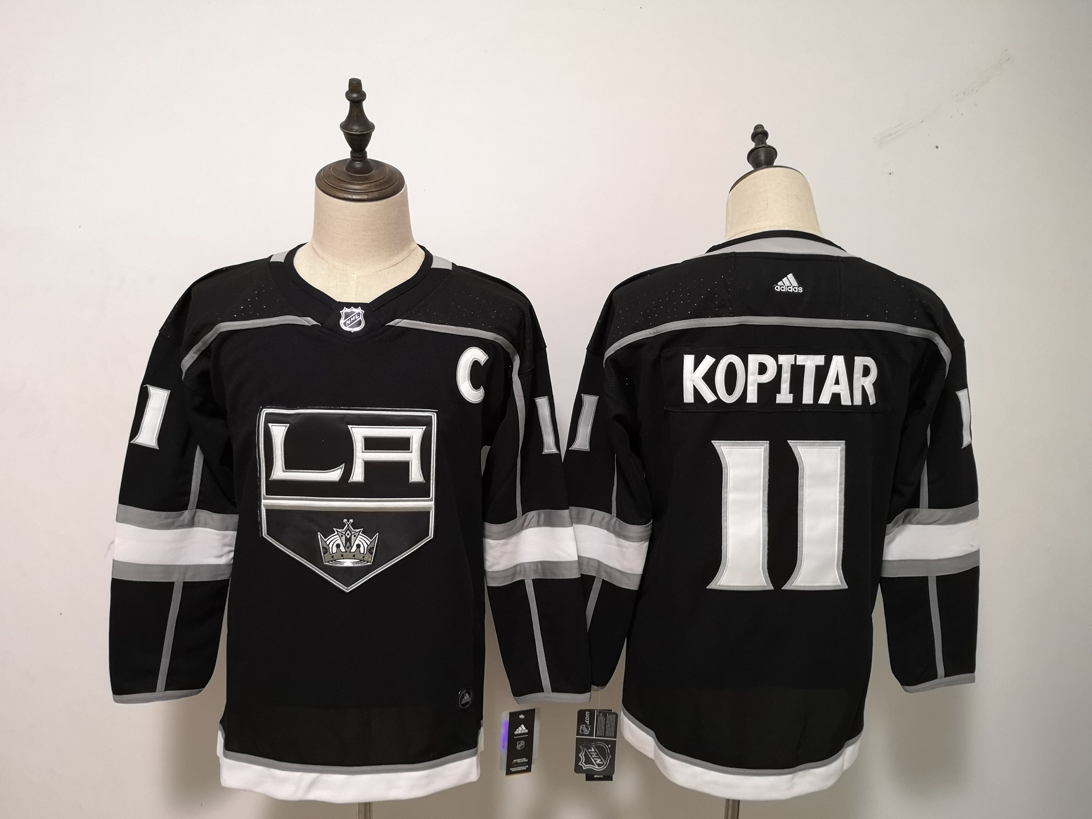 Women Los Angeles Kings 11 Kopitar Black Hockey Stitched Adidas NHL Jerseys